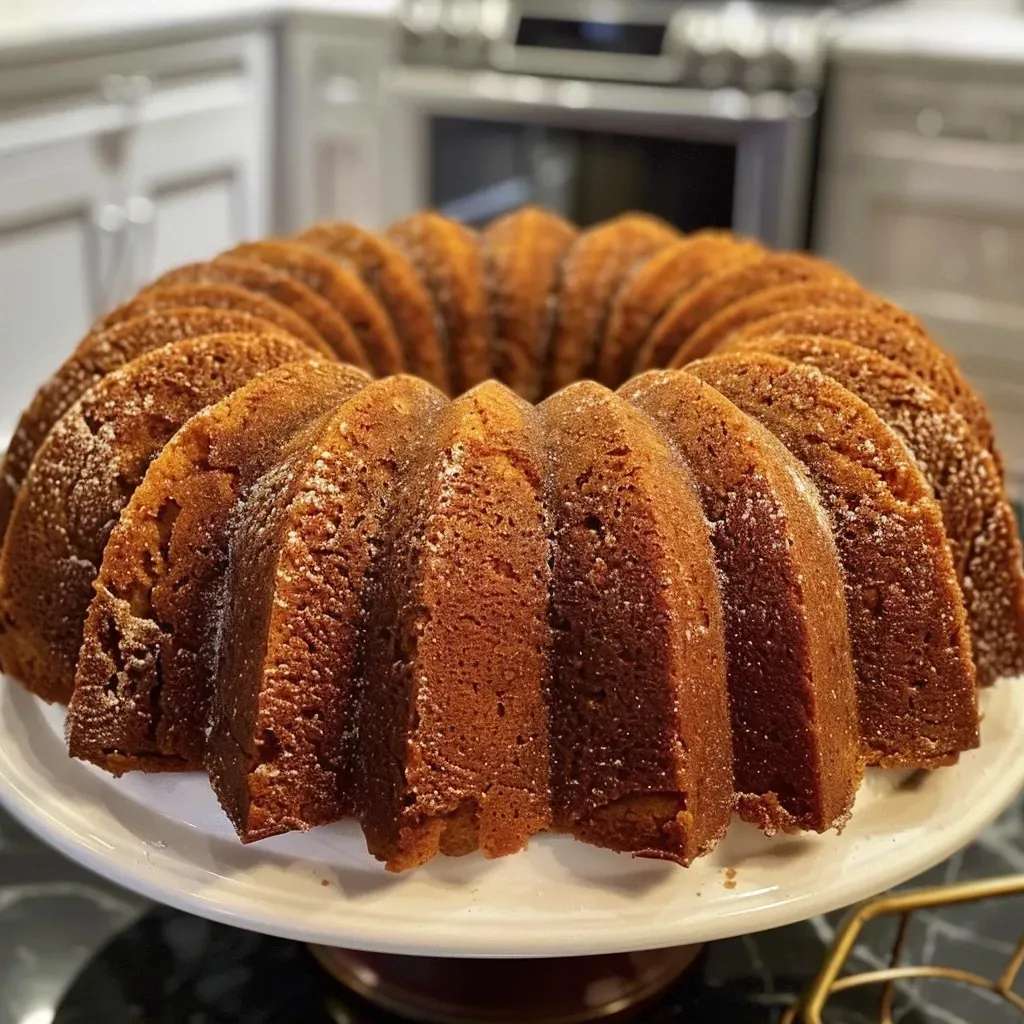 ['Close-up view of a moist cinnamon Bundt cake drizzled with cream cheese glaze.', 'Side view of a decadent cinnamon Bundt cake topped with a smooth cream cheese icing.', 'A beautifully baked cinnamon Bundt cake with glistening cream cheese glaze, showcasing its texture.', 'Slice of a fluffy cinnamon Bundt cake on display, adorned with a rich cream cheese frosting.']