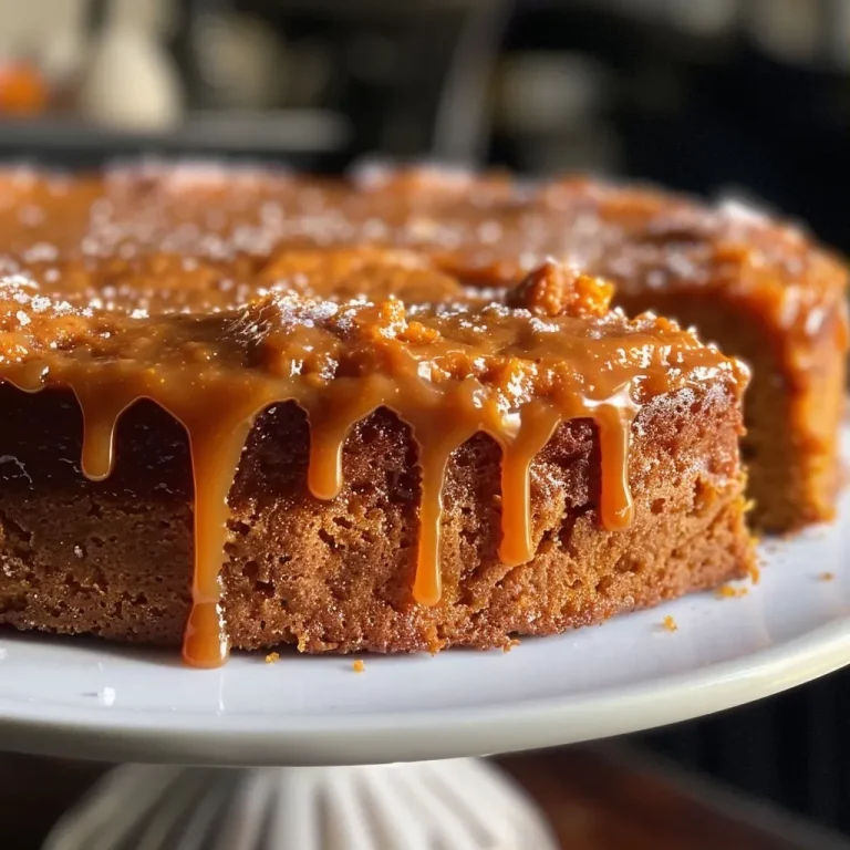 ['A close-up side view of a slice of Salted Caramel Pumpkin Cake topped with caramel and coarse salt.', 'A juicy slice of Salted Caramel Pumpkin Cake with a rich caramel drizzle and cream cheese frosting.', 'A mouthwatering piece of Salted Caramel Pumpkin Cake showcasing its moist texture and sweet toppings.', 'A detailed side view of decadent Salted Caramel Pumpkin Cake, highlighting its creamy frosting and caramel layers.']