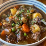 ['Juicy slow cooker beef stew with colorful vegetables, glistening in a bowl.', 'Close-up view of hearty beef stew featuring chunks of beef, carrots, and potatoes.', 'Side view of a steaming bowl of beef stew, showcasing its rich broth and ingredients.', 'Delicious slow-cooked beef stew filled with tender meat and fresh vegetables.']