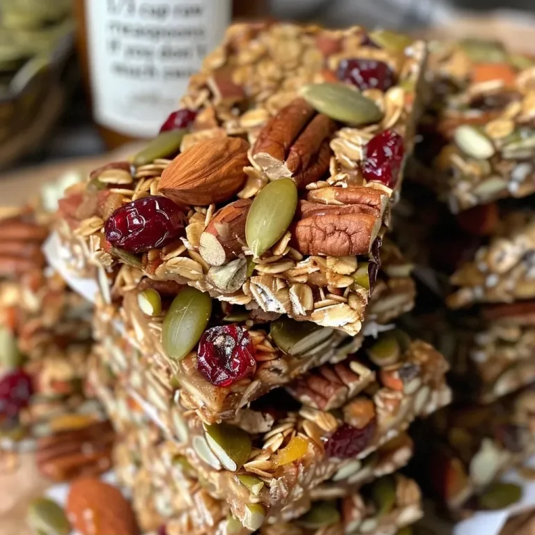 ['Close-up of colorful Trail Mix Granola Bars with nuts and dried fruits.', 'Side view of healthy Trail Mix Granola Bars featuring seeds and chocolate chunks.', 'Juicy Trail Mix Granola Bars showcasing a mix of oats, nuts, and cranberries.', 'Delicious homemade Trail Mix Granola Bars with a variety of textures and ingredients.']