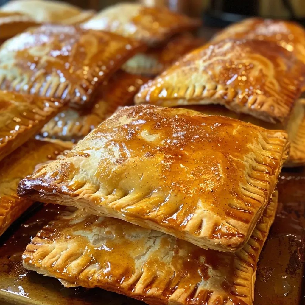 Juicy Apple Cinnamon Hand Pie with a crispy exterior and visible apple filling, photographed on a neutral background.