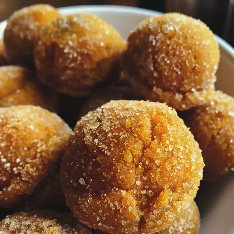 Harvest Delights: The Baked Pumpkin Donut Holes That Bring Autumn to Your Table Close-up view of golden-brown baked pumpkin donut holes arranged on a plate.