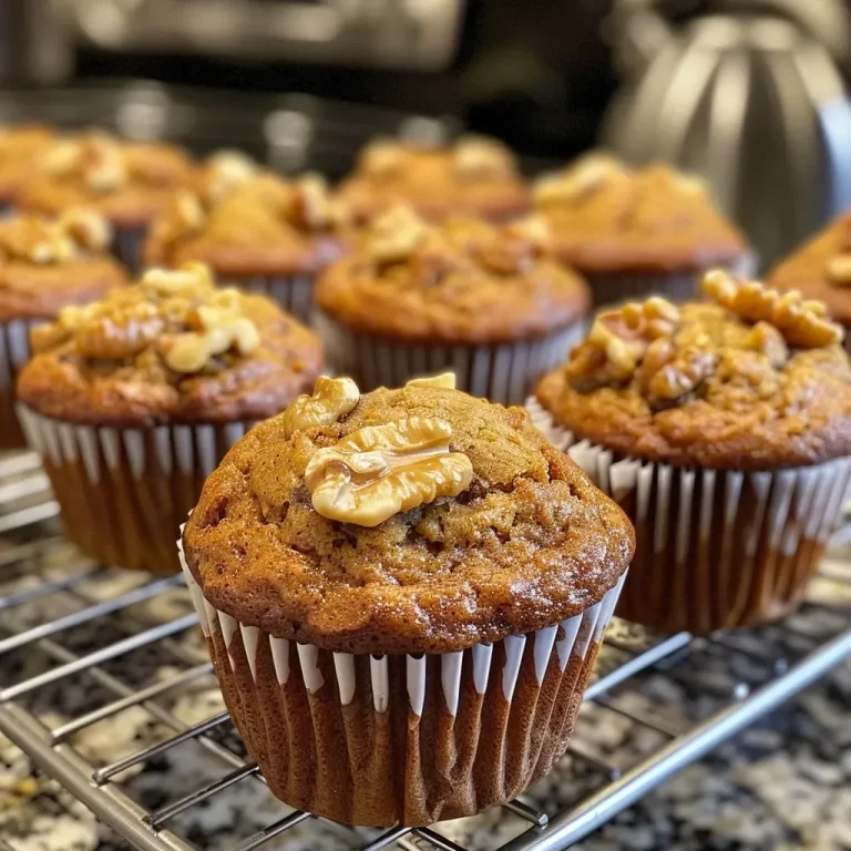 A Cozy Morning with Banana Walnut Muffins: The Perfect Start to Your Day Close-up of golden brown banana walnut muffins topped with a crumbly streusel topping.