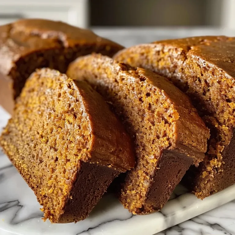 The Cozy Embrace of Brown Butter Pumpkin Bread: A Slice of Autumn Bliss Close-up view of freshly baked Brown Butter Pumpkin Bread with a golden-brown crust.