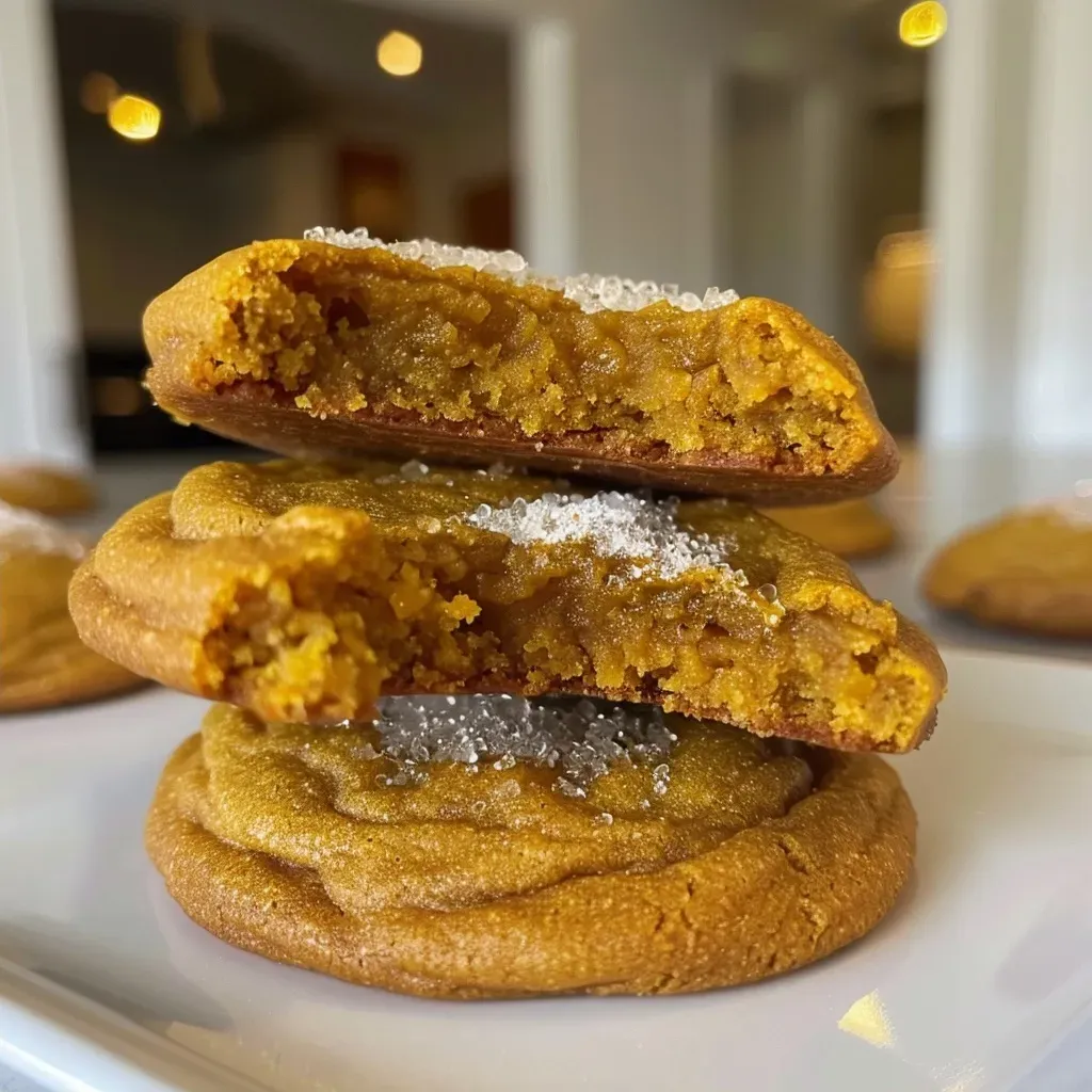 Delicious brown butter pumpkin cookies with a glossy maple icing drizzle.