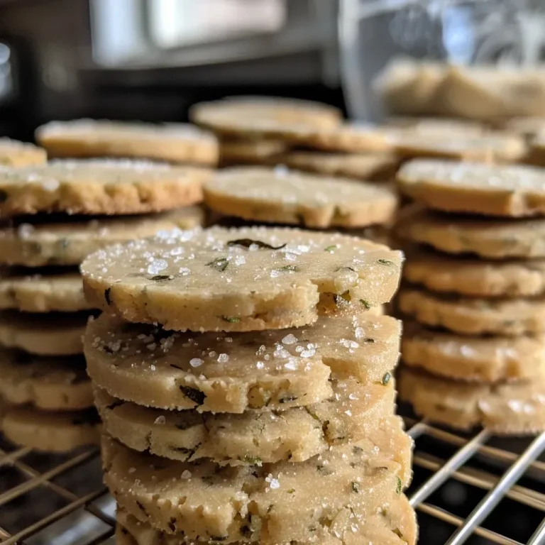Whispers of Autumn: Brown Butter Sage Shortbread Cookies to Warm Your Heart A close-up side view of a Brown Butter Sage Shortbread Cookie with a golden-brown texture.