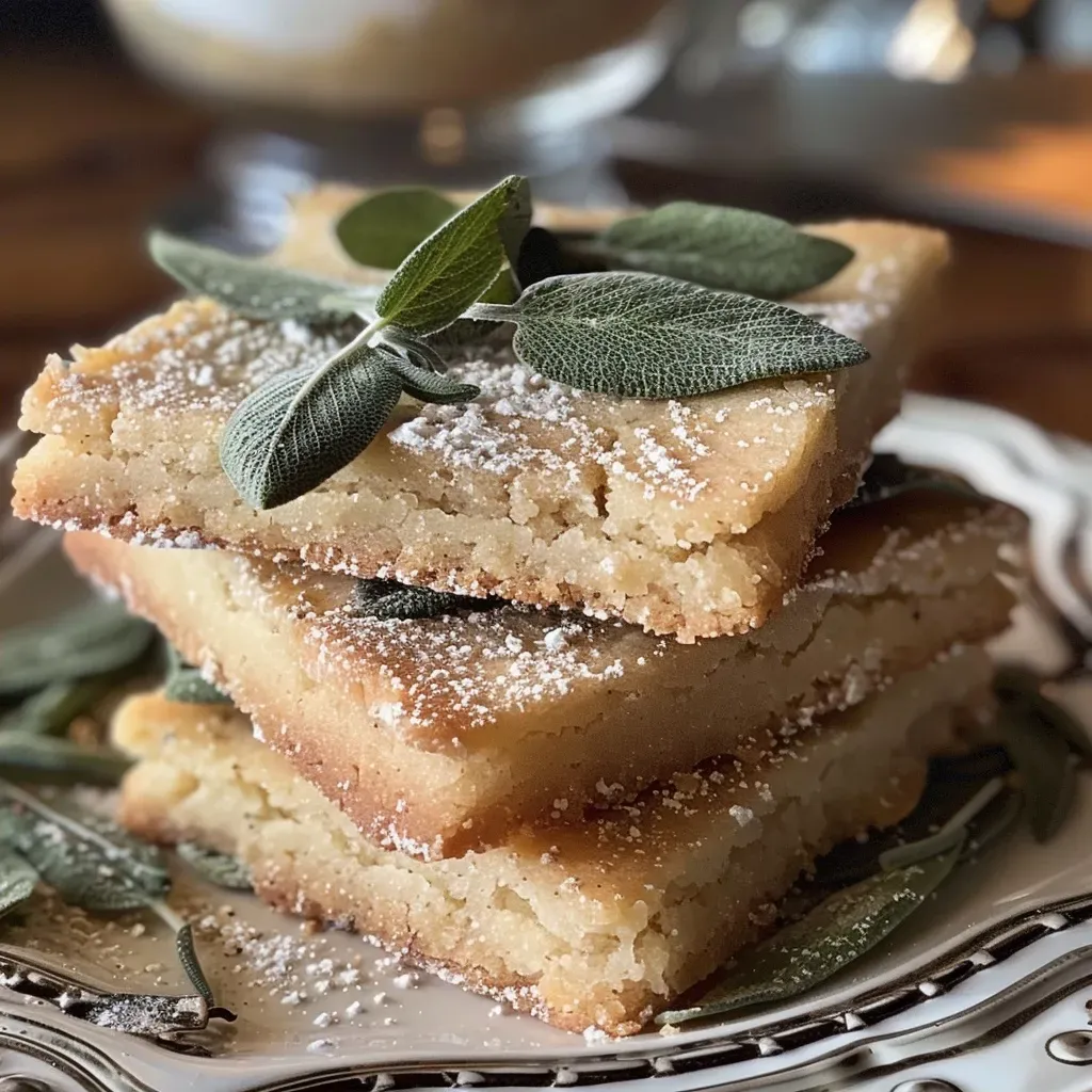 A detailed image of a freshly baked Brown Butter Sage Shortbread Cookie, showcasing its crispy edges and soft interior.
