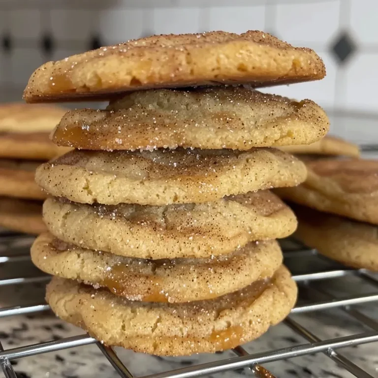 Baking Memories: The Caramel Apple Snickerdoodles That Fill Our Home with Joy A close-up view of a golden Caramel Apple Snickerdoodle with a soft, chewy texture.