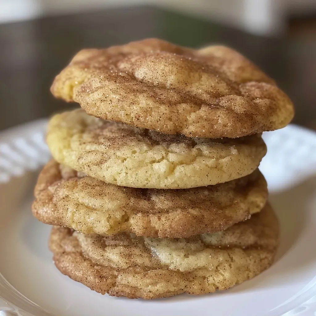 Side view of a delicious Caramel Apple Snickerdoodle showcasing its caramel drizzles and cinnamon sugar coating.