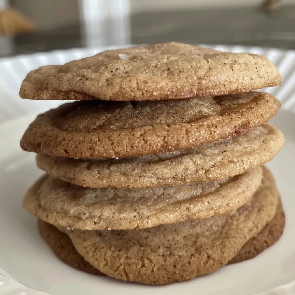A side profile of a freshly baked cardamom cookie, emphasizing its soft and chewy interior.