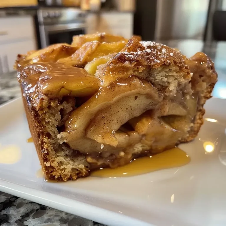 A Cozy Slice of Home: Discovering the Joy of Cinnamon Roll Apple Bread Close-up view of Cinnamon Roll Apple Bread with a golden-brown crust and apple pieces.
