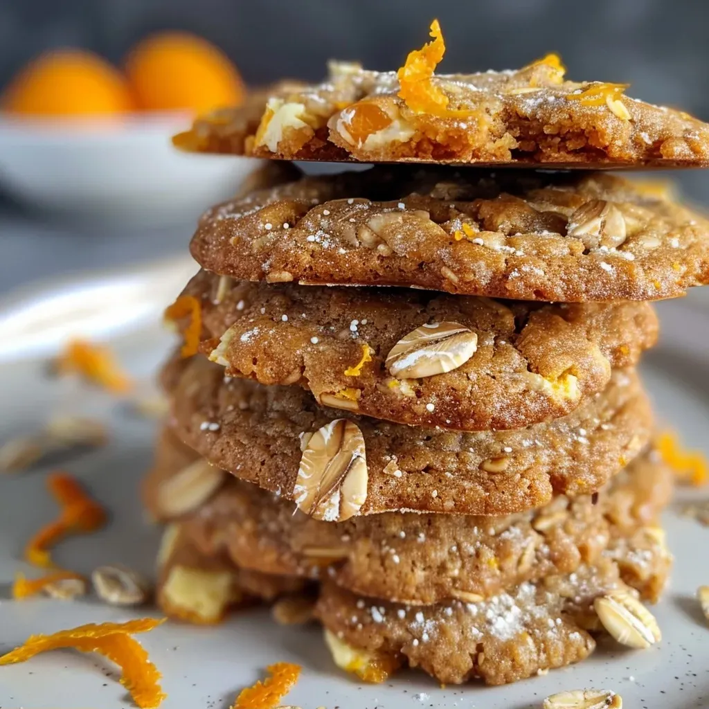 Side view of freshly baked orange cardamom cookies made with cottage cheese, showcasing their texture.