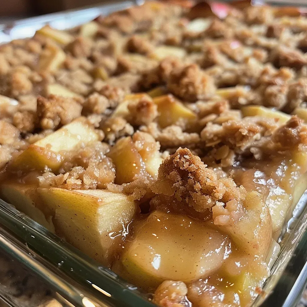 Deliciously baked Easy Apple Crisp Bars displayed on a white plate, showcasing layers of apples and a crumbly topping.