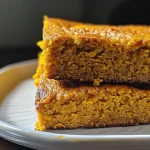 Close-up view of a slice of gluten-free pumpkin cornbread, showcasing its moist texture.