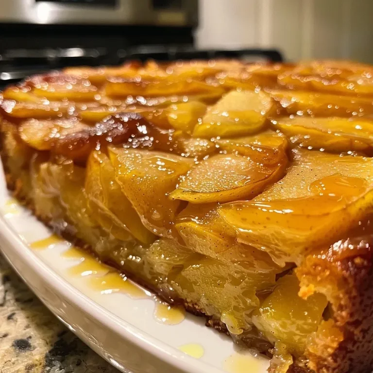 How a Maple-Apple Upside-Down Cake Became Our Family’s Sweetest Tradition A side view of a delicious Maple Apple Upside-Down Cake showcasing caramelized apples on top.