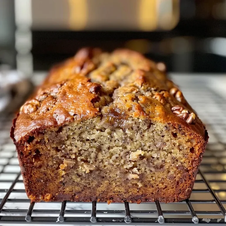 A Sweet Symphony: How Maple Banana Bread Became My Family’s Favorite Treat Close-up view of a slice of Maple Banana Bread with a glossy maple syrup topping and walnut pieces.