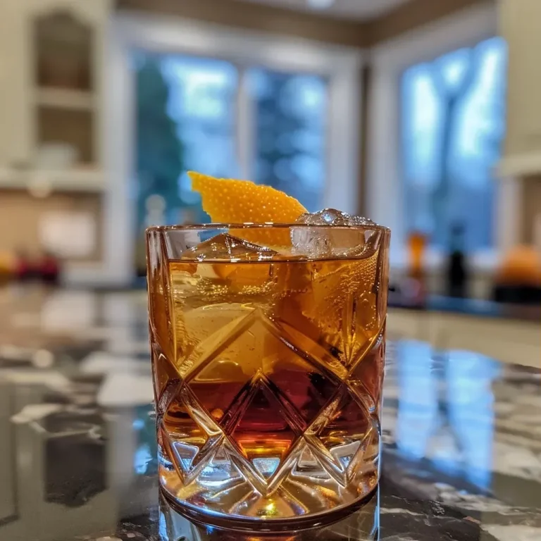 Sipping Nostalgia: How a Maple Old Fashioned Sparks Joy and Connection Side view of a Maple Old Fashioned cocktail with orange twist garnish.