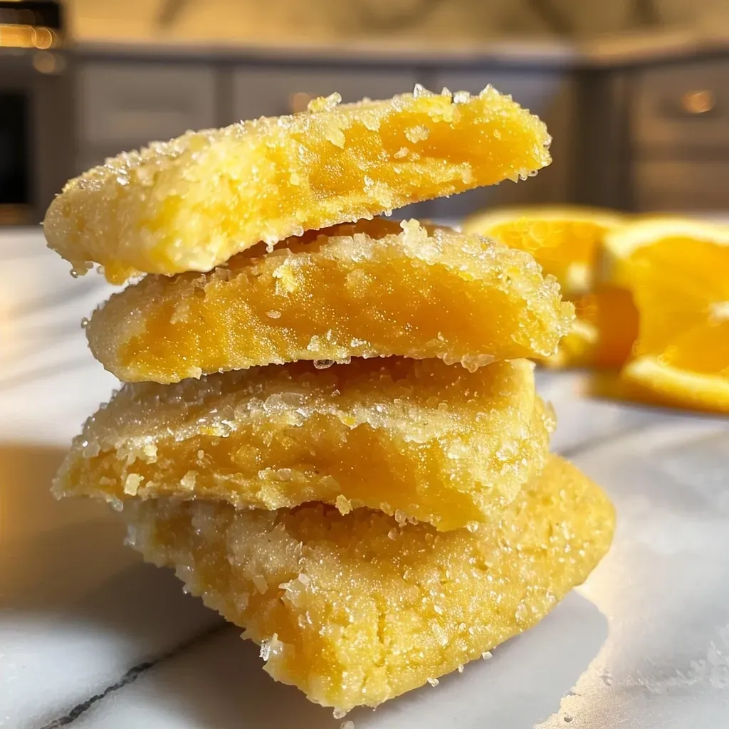 Side view of a moist orange-flavored protein cookie, highlighting its vibrant color and soft texture.