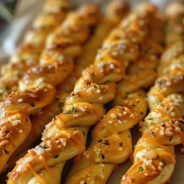 Enchanting Pretzel Witch Brooms: A Spooktacular Snack for Halloween Gatherings Close-up of Pretzel Witch Brooms made with cheese strings and pretzel sticks.