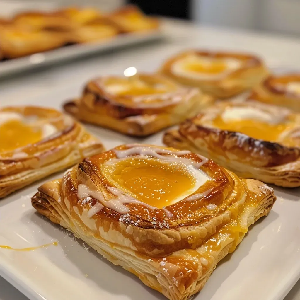 An iPhone photo showing a scrumptious Pumpkin Cream Cheese Danish topped with a dusting of powdered sugar.