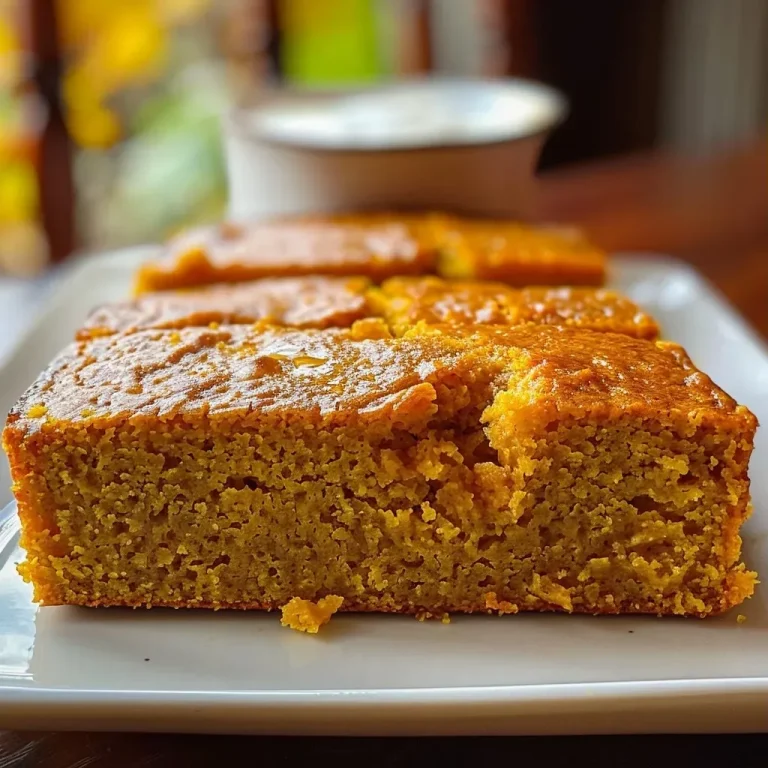 Harvest Harmony: The Pumpkin Maple Cornbread That Whispers of Cozy Gatherings Close-up of golden-brown Pumpkin Maple Cornbread with a moist texture.