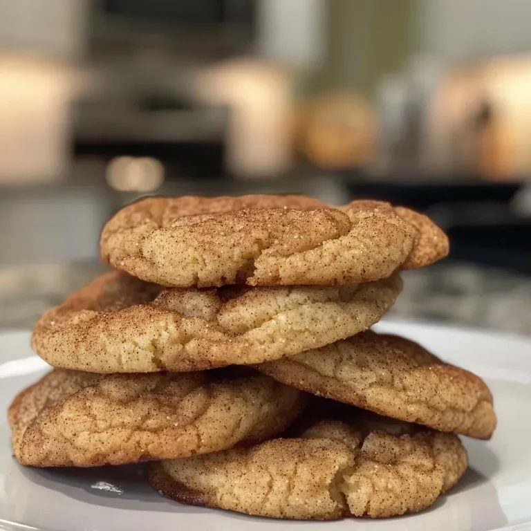 Whisking Up Joy: The Spiced Snickerdoodles that Make Every Gathering Special Close-up view of freshly baked Spiced Snickerdoodles with a golden-brown surface.