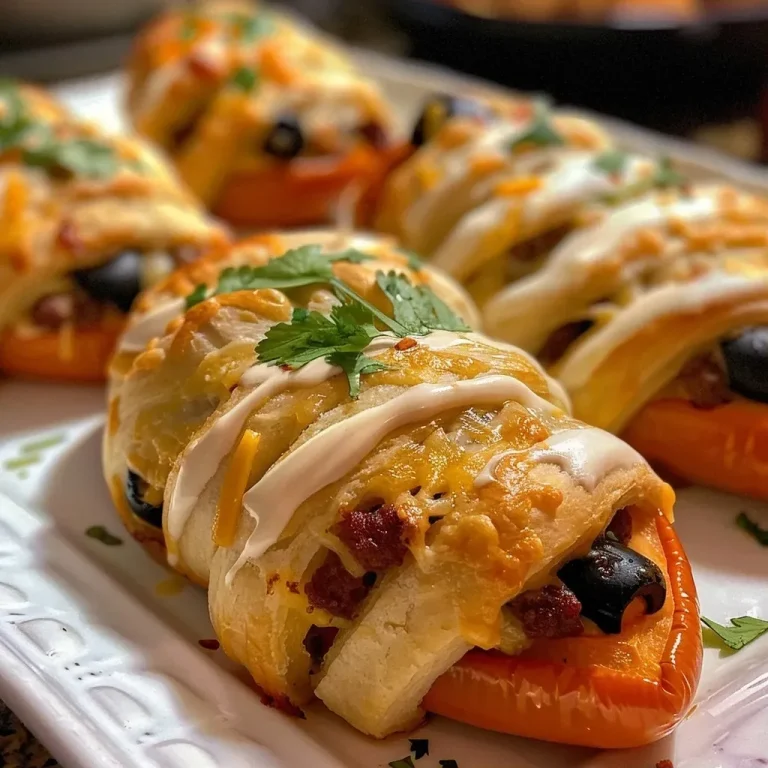 Close-up of stuffed pepper mummies showing sweet peppers filled with chorizo and cheese mixture.