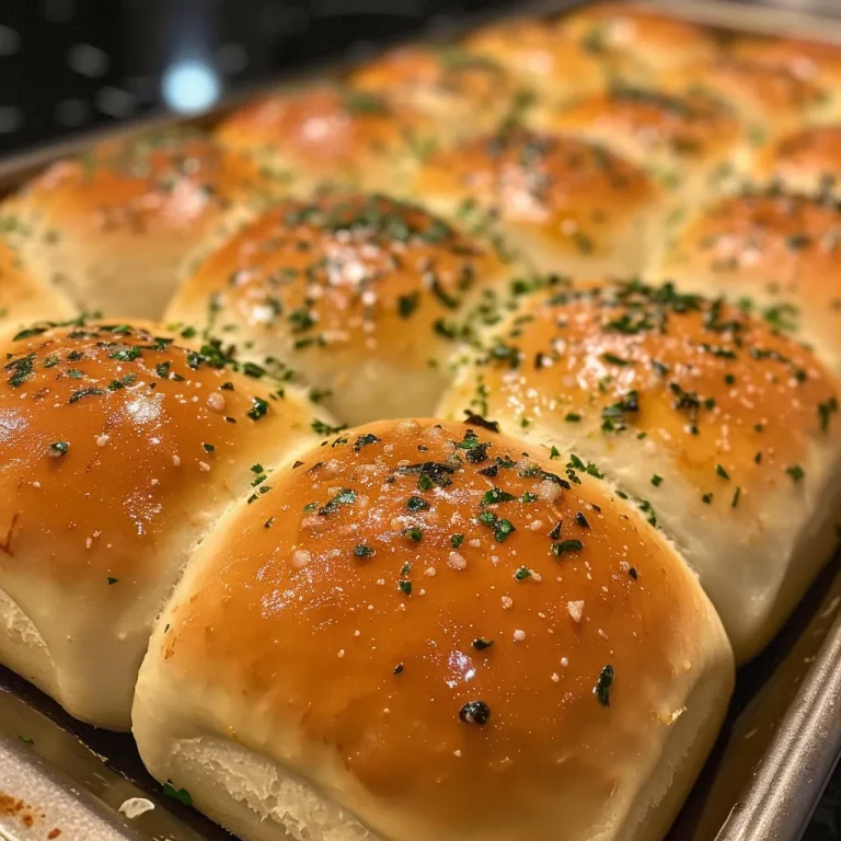 The Fluffy Butter Garlic Rolls That Ignite Joy at Every Meal Close-up shot of soft, golden butter garlic rolls with a glossy finish.