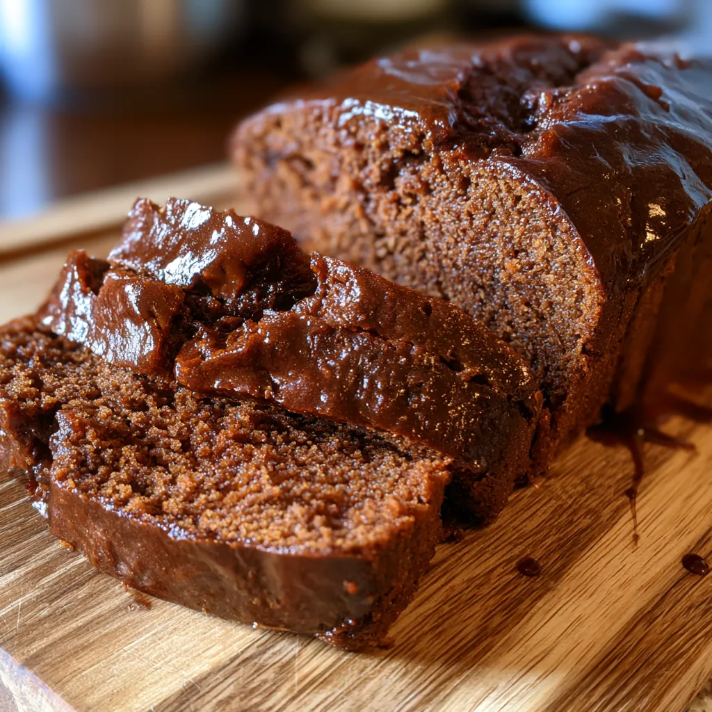 Side view of a delicious spiced gingerbread loaf, highlighting the spices and golden crust.