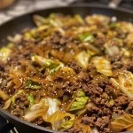 Asian-Inspired Beef & Cabbage Skillet