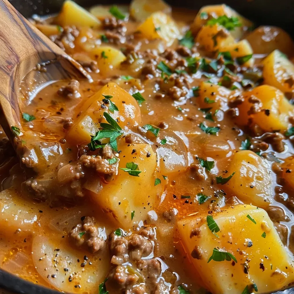 Cheesy Beef and Potato Soup