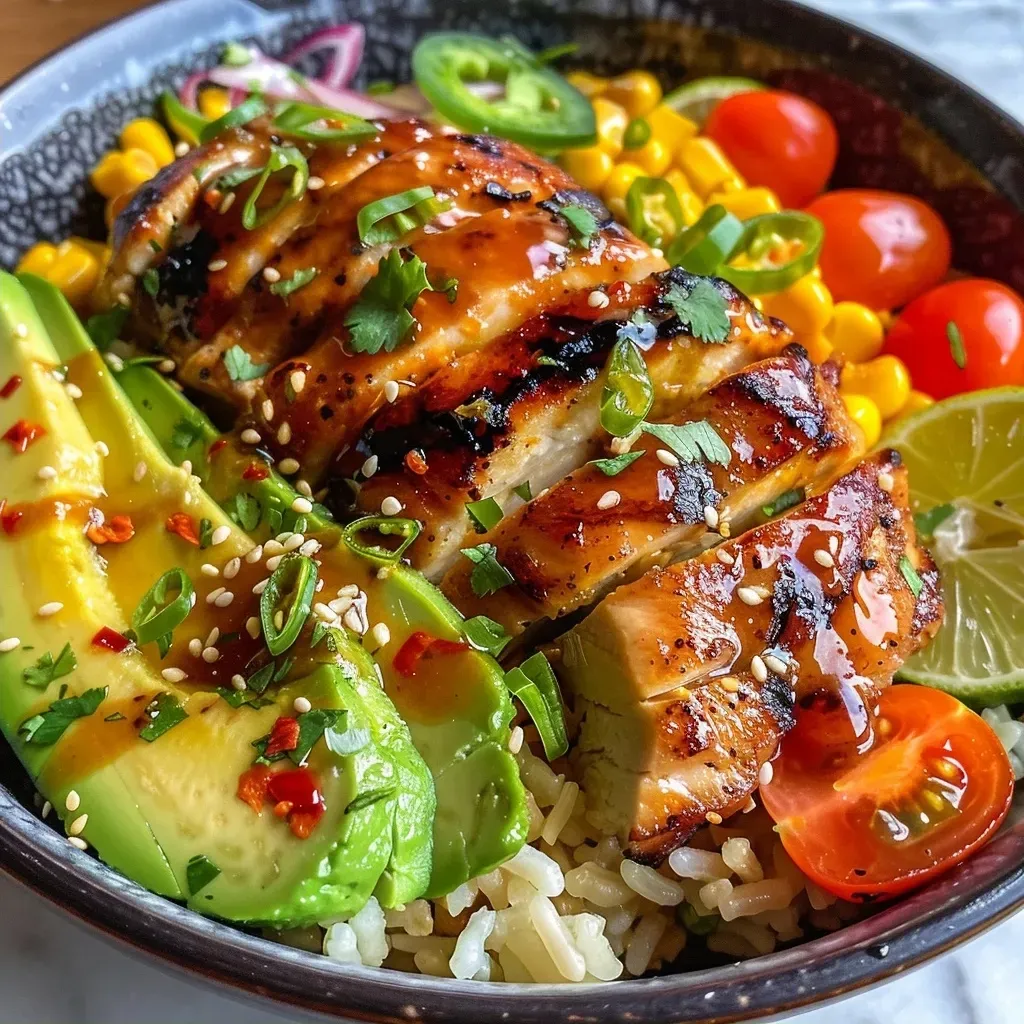 Honey Lime Chicken & Avocado Rice Bowl – High Protein Healthy Dinner Idea
