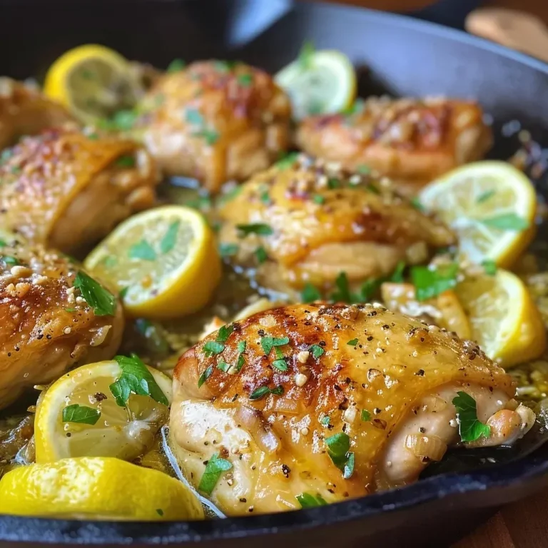 Savoring Sunshine: The Lemon Garlic Chicken Skillet That Brings Joy to the Table Lemon Garlic Chicken Skillet: An Amazing Ultimate Recipe for 4